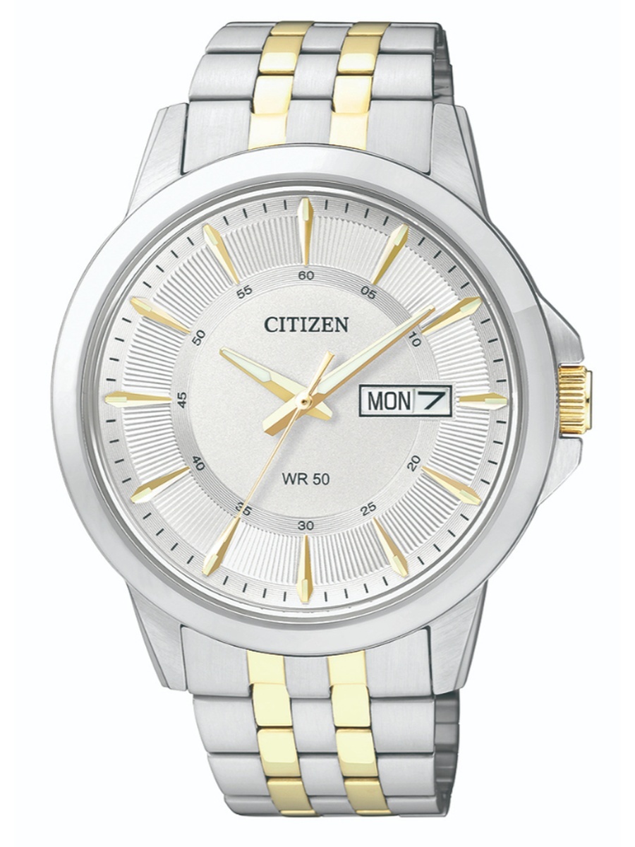 Men Quartz Movement Watch, Analog Display and Stainless Steel Strap BF2018-52A, Two Tone