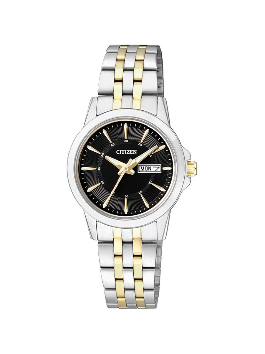 Women Analog Display Quartz Movement Watch with Stainless Steel Strap - EQ0608-55E, Two Tone