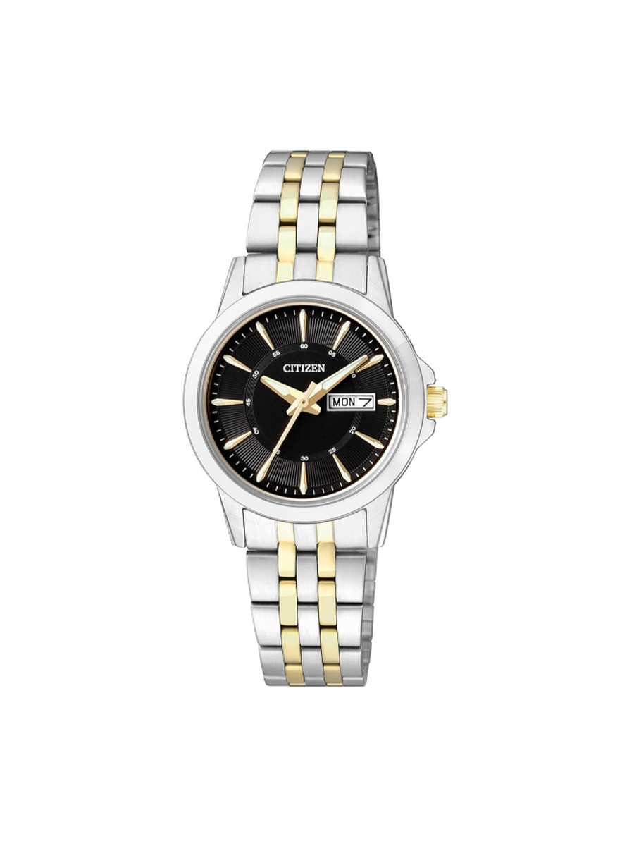 Women Analog Display Quartz Movement Watch with Stainless Steel Strap - EQ0608-55E, Two Tone