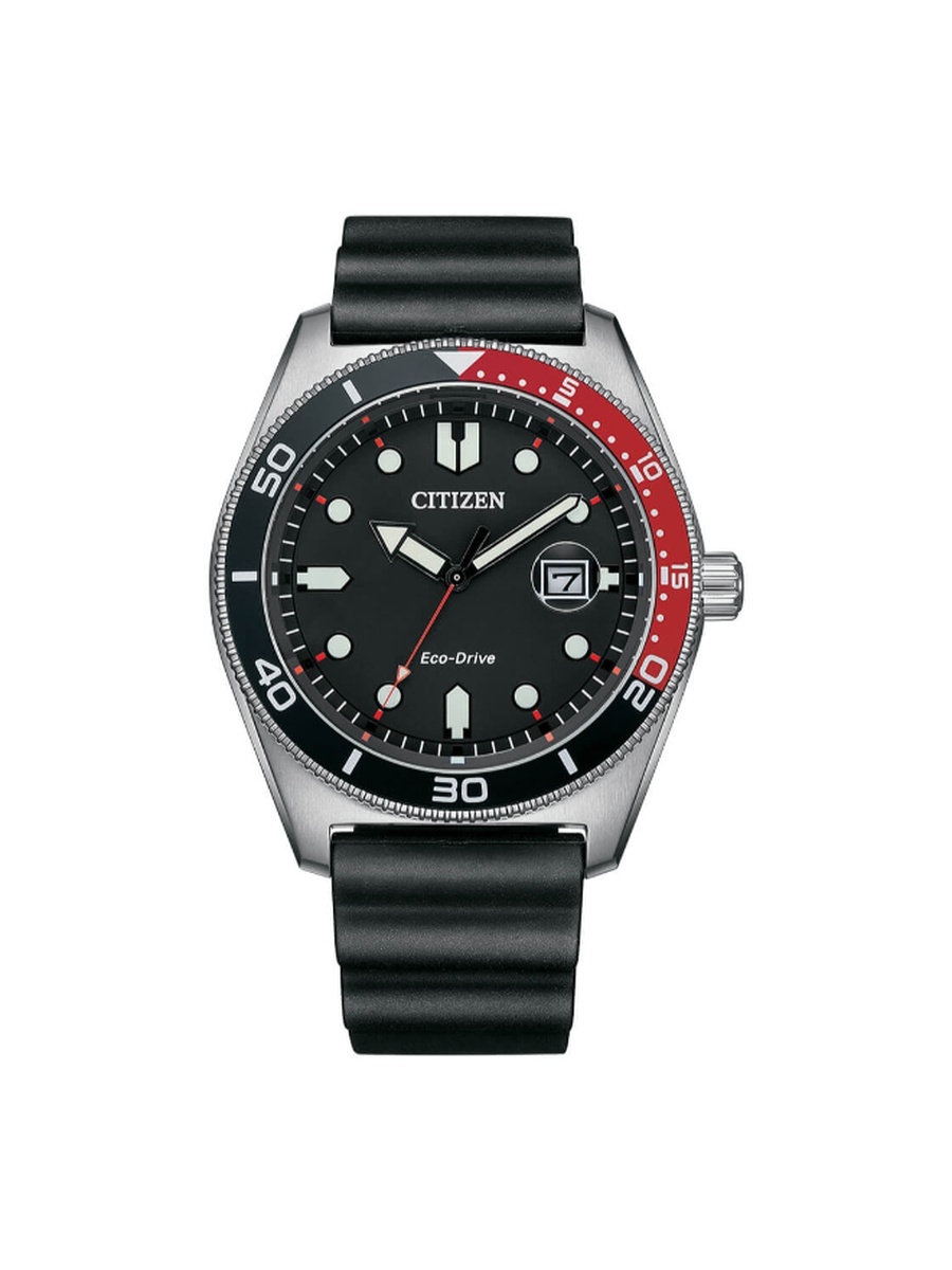 Men Eco-Drive Light Powered Movement Watch, Analog Display and Polyurethane Strap - AW1769-10E, Black