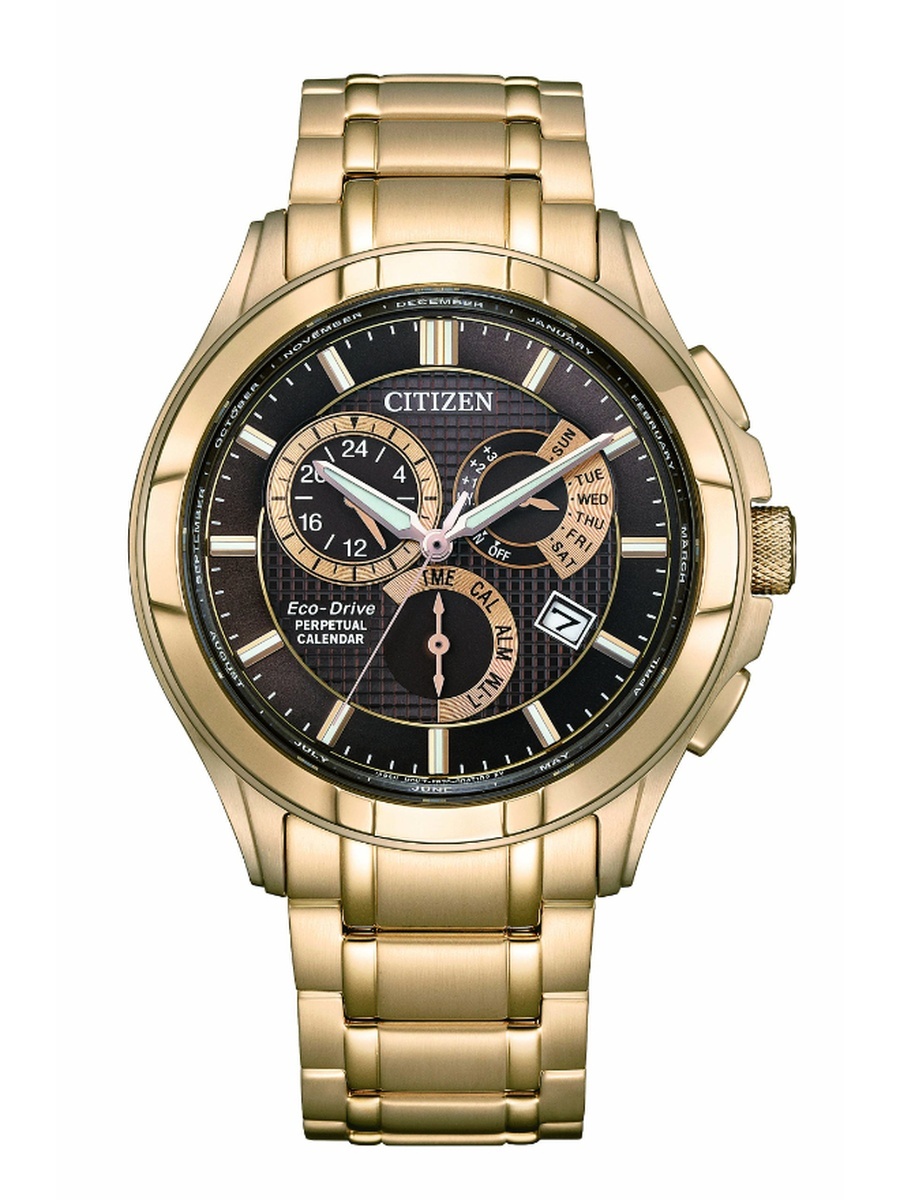 Men Eco-Drive Light Powered Movement Watch, Analog Display and Stainless Steel Strap - BL8163-50X, Rose Gold