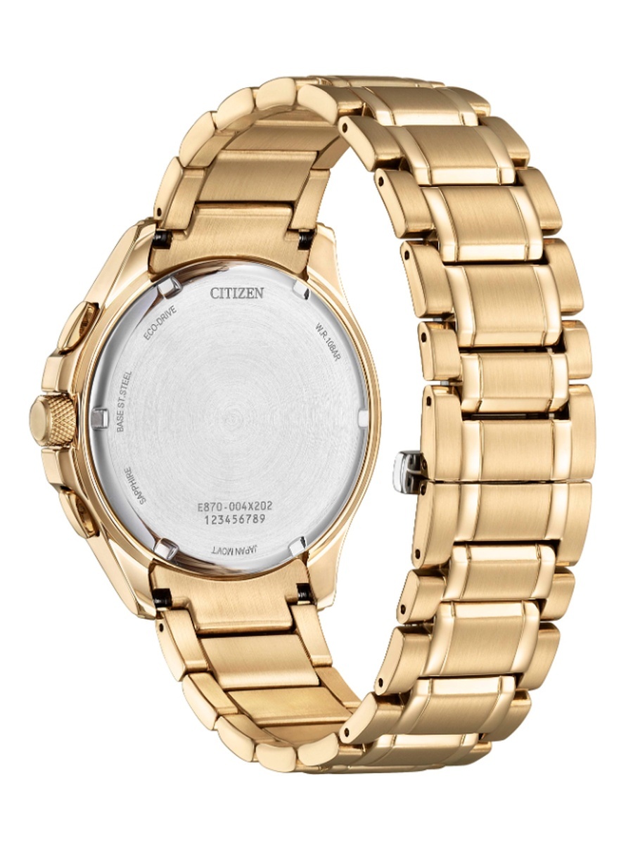 Men Eco-Drive Light Powered Movement Watch, Analog Display and Stainless Steel Strap - BL8163-50X, Rose Gold