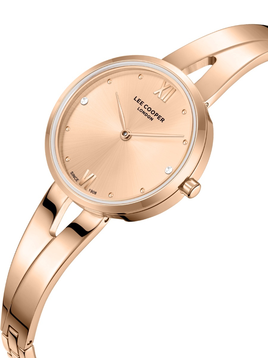 Women JP25 Movement Watch, Analog Display and Metal Strap - LC08308.410, Rose Gold