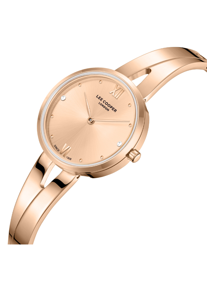 Women JP25 Movement Watch, Analog Display and Metal Strap - LC08308.410, Rose Gold