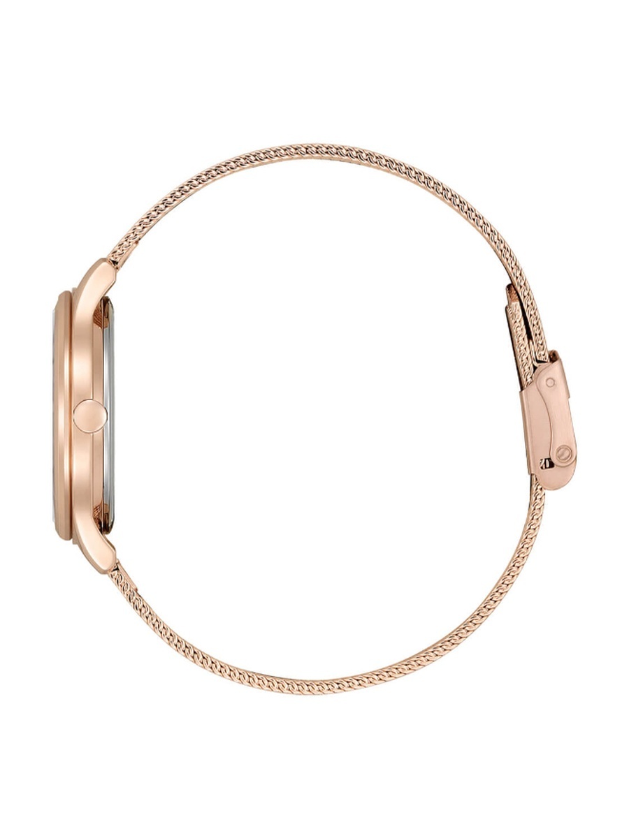 Women Eco-Drive Light Powered Movement Watch, Analog Display and Stainless Steel Mesh Strap - EM0508-80Y, Rose Gold