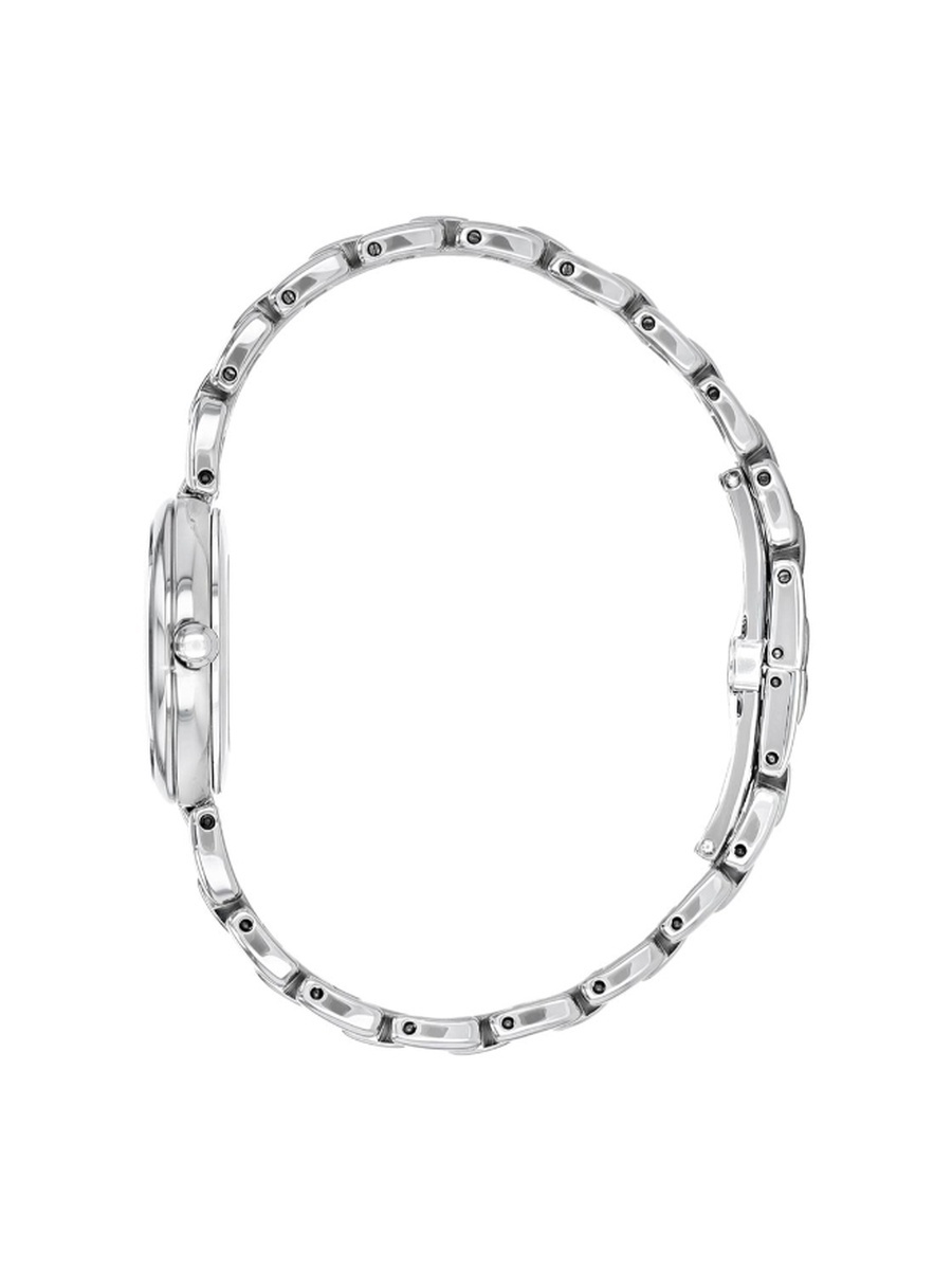 L Women Eco-Drive Light Powered Movement Watch, Analog Display and Stainless Steel Strap - EM0530-81D, Silver