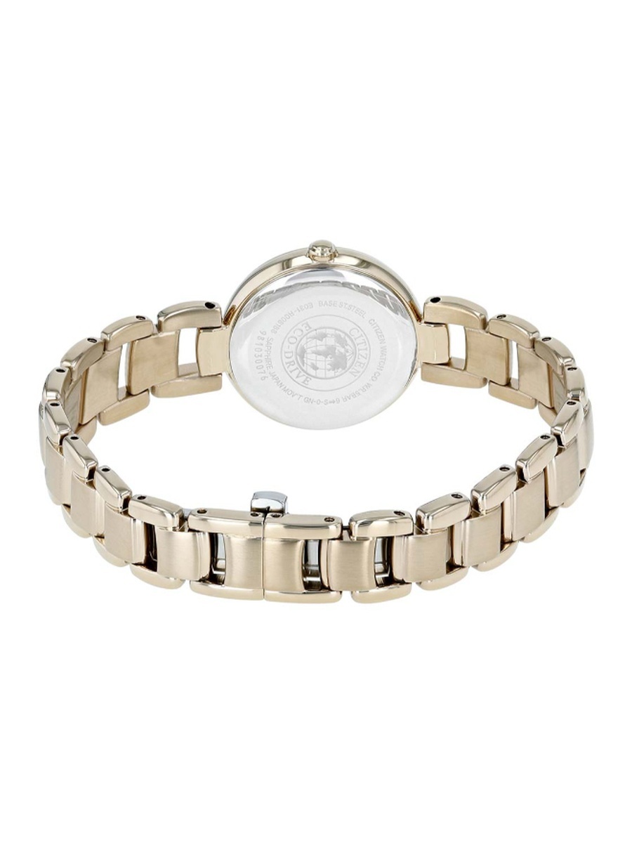 L Women Eco-Drive Light Powered Movement Watch, Analog Display and Stainless Steel Strap - EM0533-82Y, Rose Gold