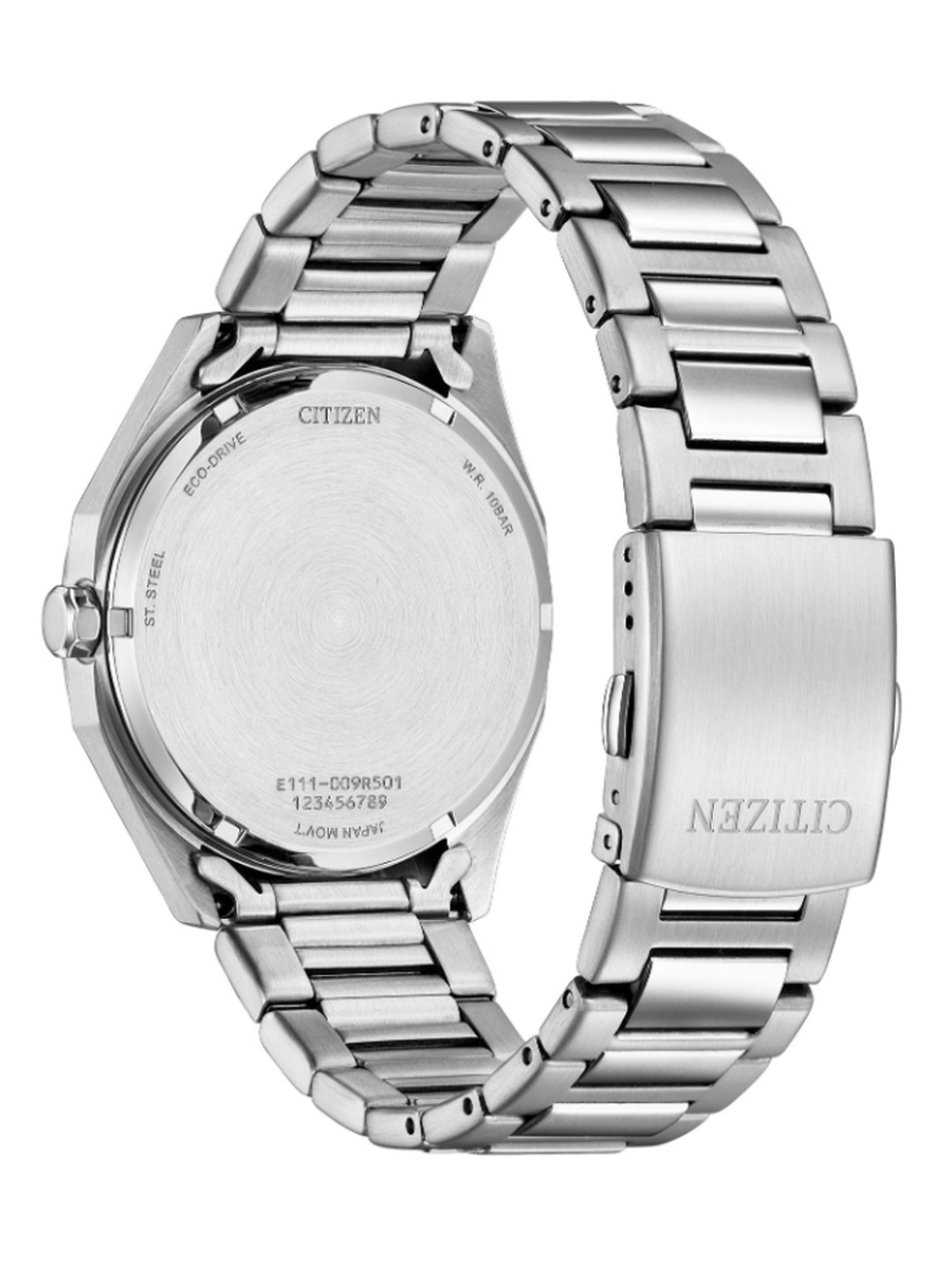 Men Eco-Drive Light Powered Movement Watch, Analog Display and Stainless Steel Strap - BM7630-80X, Silver