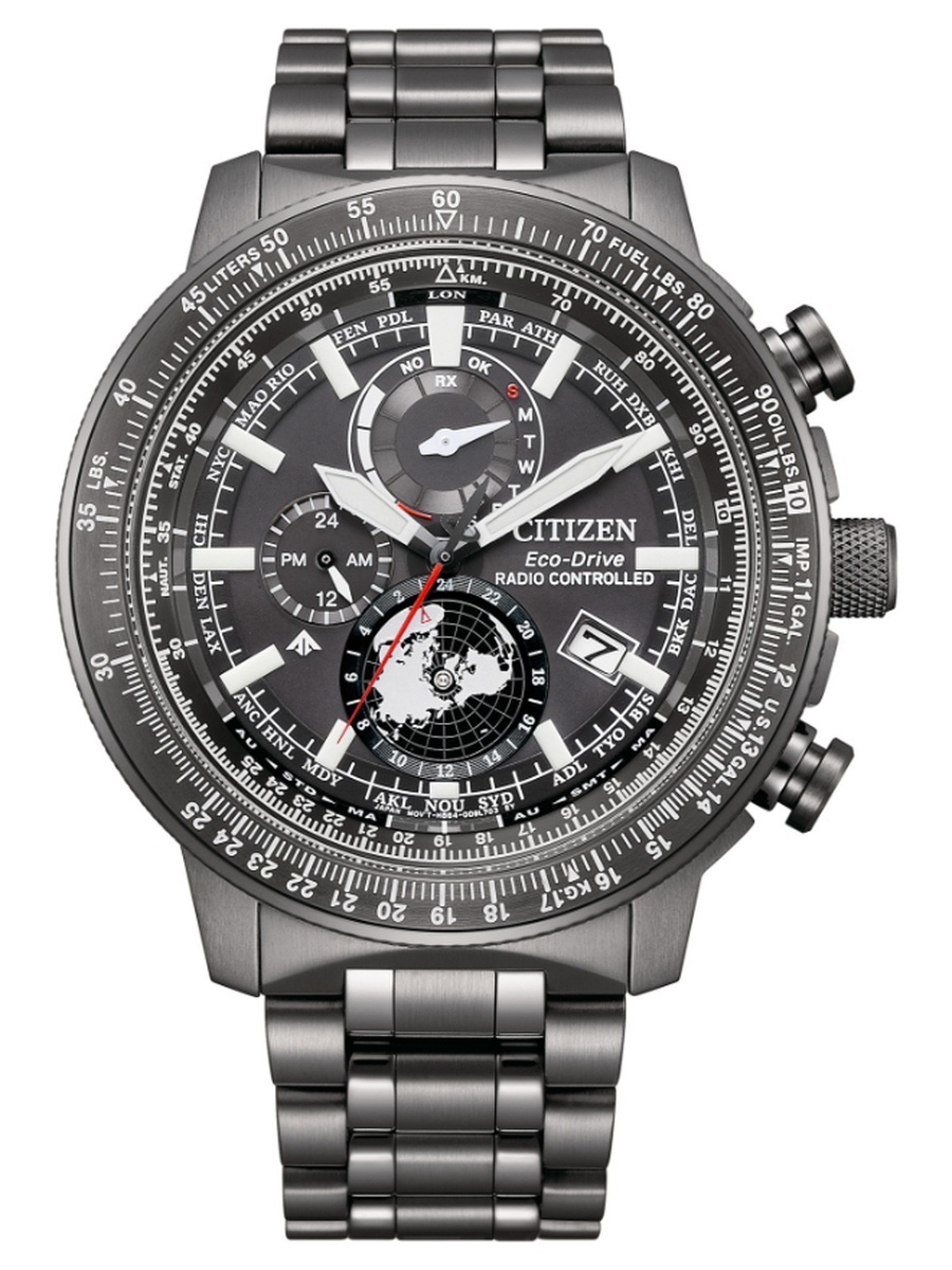 Women Eco-Drive Light Powered Movement Watch, Analog Display and Stainless Steel Grey Plating Strap - BY3005-56G