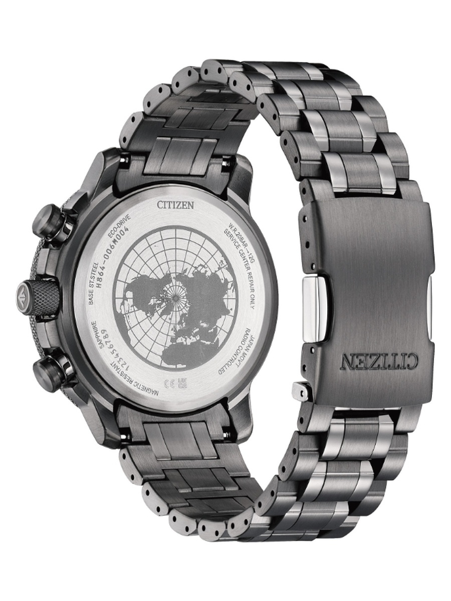 Women Eco-Drive Light Powered Movement Watch, Analog Display and Stainless Steel Grey Plating Strap - BY3005-56G