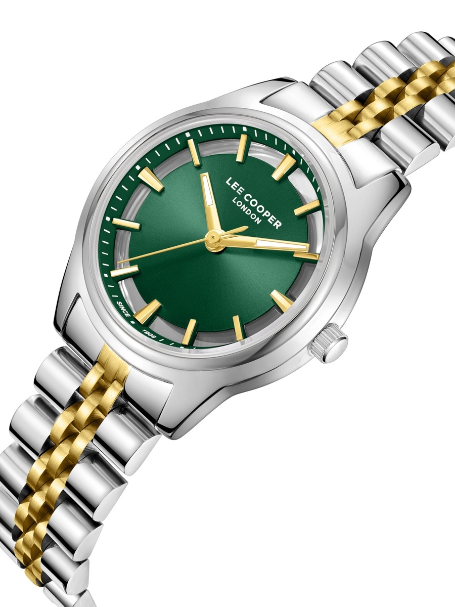 Women VJ21 Movement Watch, Analog Display and Metal Strap - LC08285.270, Silver/Gold