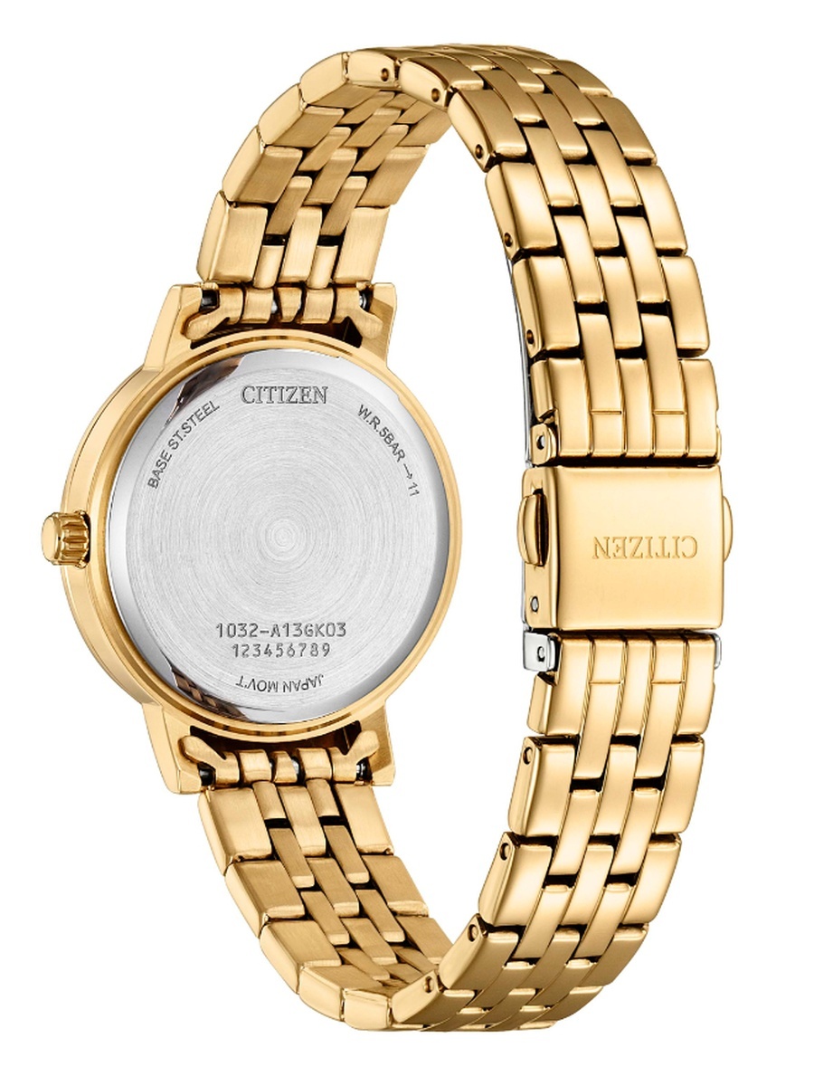 Women Quartz Movement Watch, Analog Display and Stainless Steel Gold Plating Strap - EL3103-57D, Gold