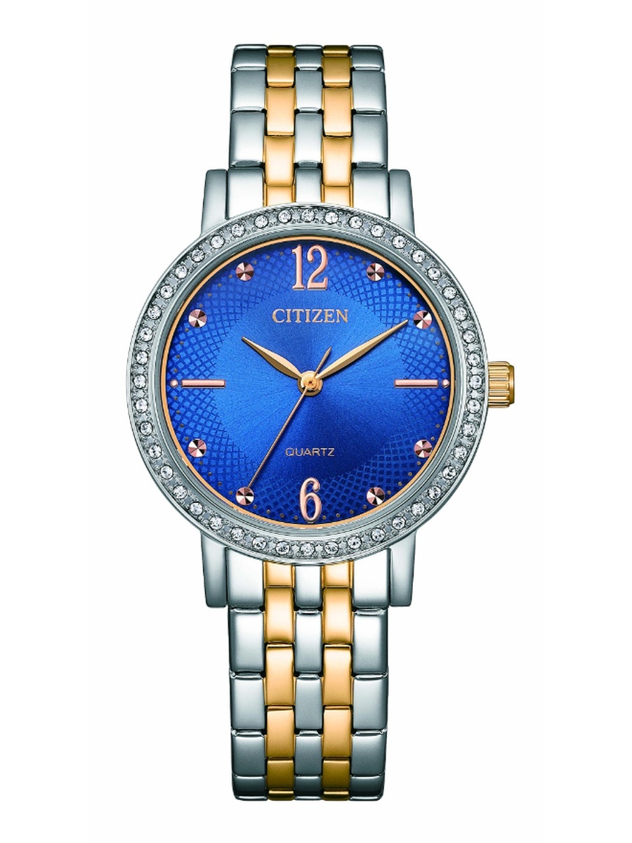 Women Quartz Movement Watch, Analog Display and Stainless Steel with Two-Tone Gold Plating Strap - EL3106-59L