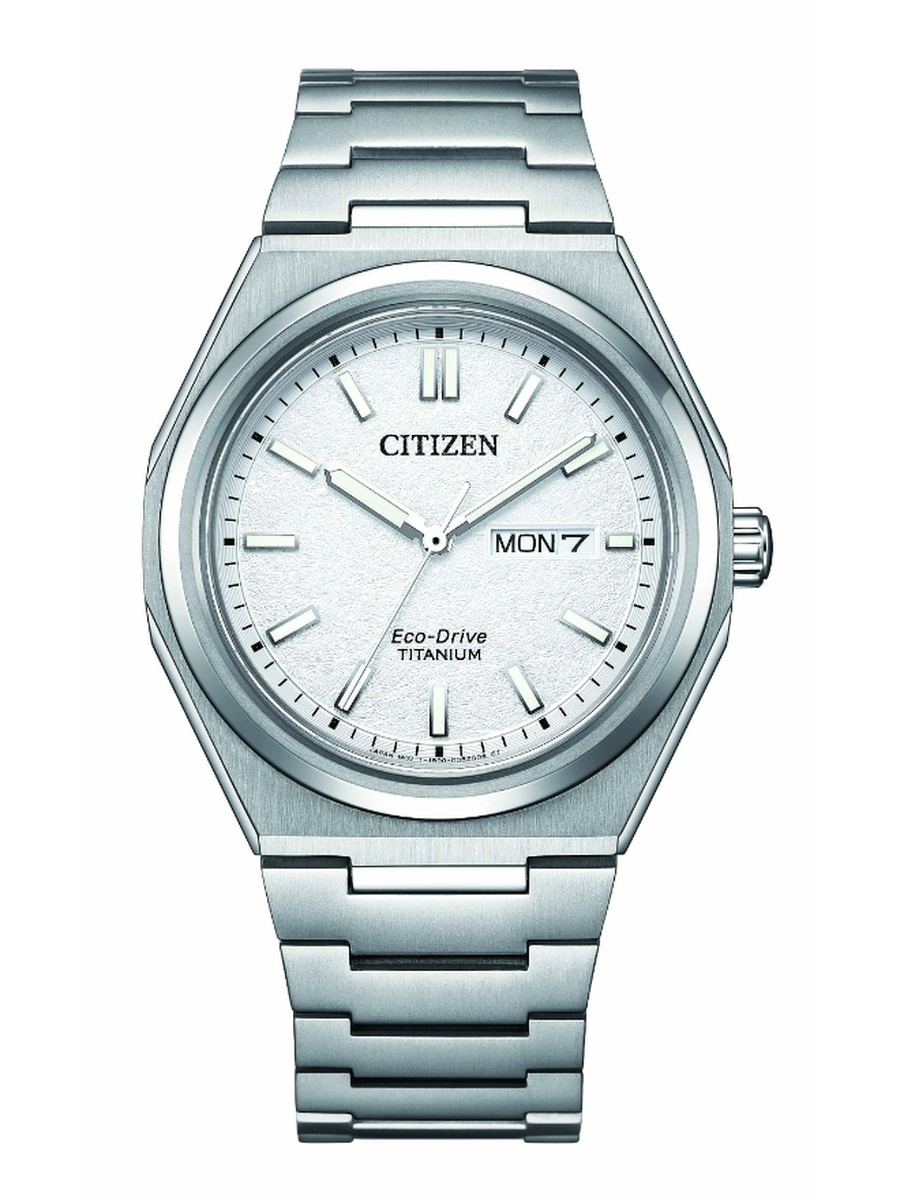 Men Eco-Drive Light Powered Movement Watch, Analog Display and Super Titanium Strap - AW0130-85A, Silver