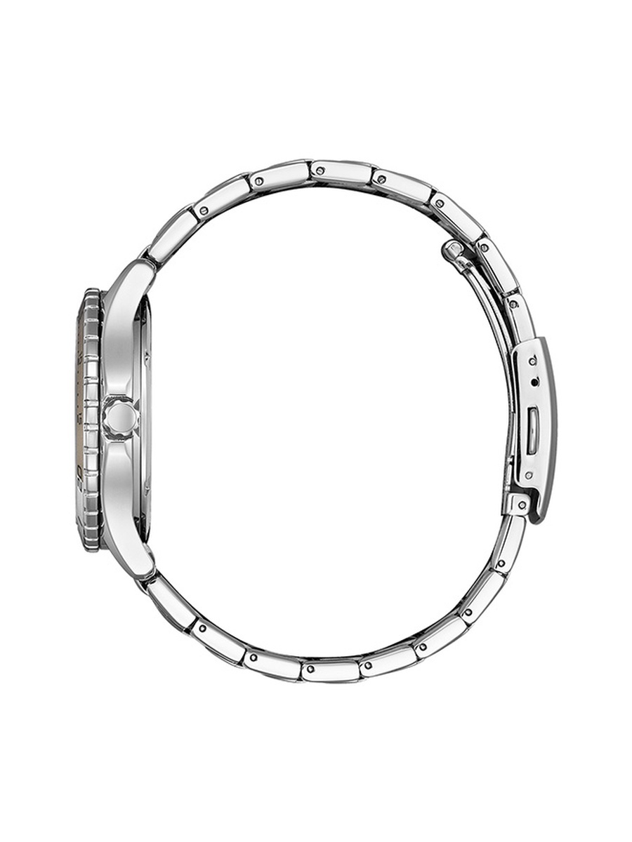 Women Eco-Drive Light Powered Movement Analog Display Watch with Stainless Steel Strap - FE6170-88X, Silver