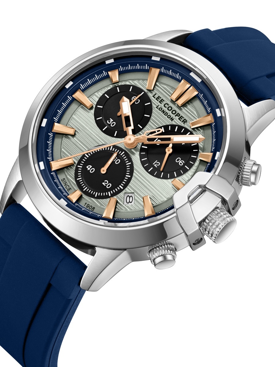 Men VJ20C1 Movement Watch, Multifunction Display and Silicone Strap - LC08267.369, Blue