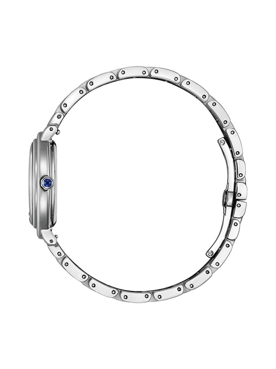 L Women Eco-Drive Light Powered Movement Watch, Analog Display and Stainless Steel Strap - EM1090-60D, Silver