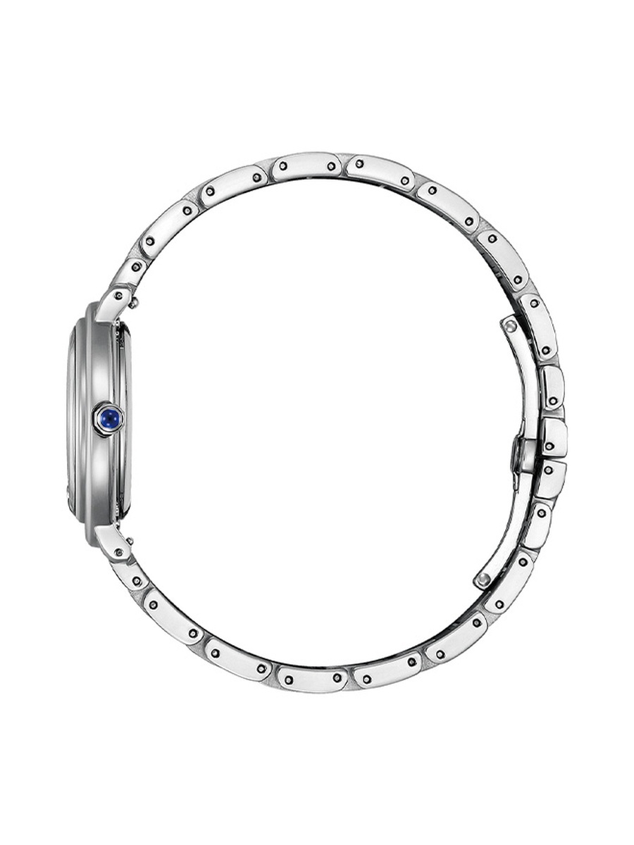 L Women Eco-Drive Light Powered Movement Watch, Analog Display and Stainless Steel Strap - EM1090-78X, Silver