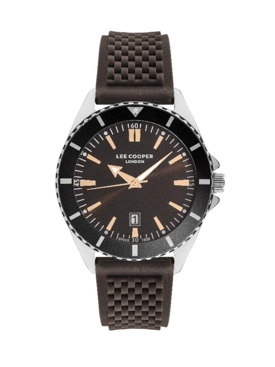 Men 2315 Movement Watch, Analog Display and Silicone Strap - LC07361.342, DARK Brown