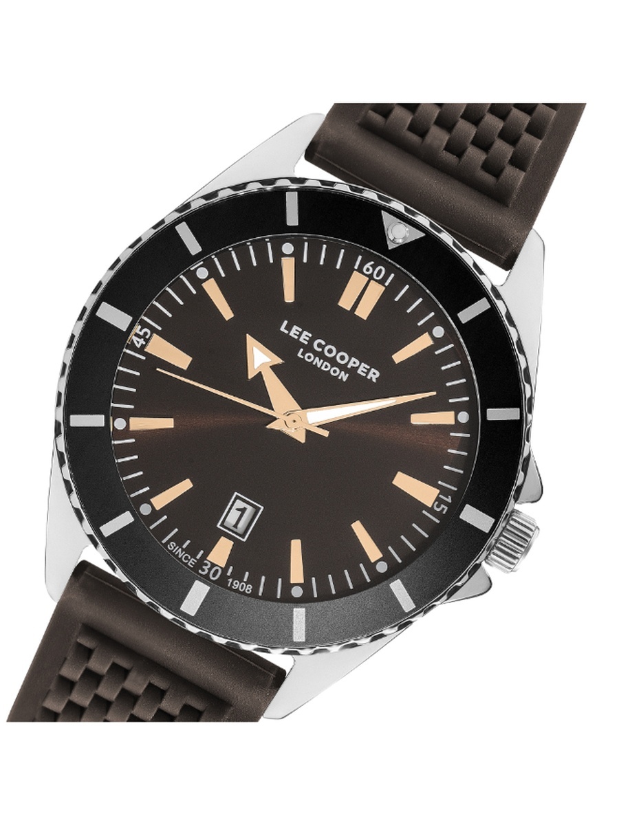 Men 2315 Movement Watch, Analog Display and Silicone Strap - LC07361.342, DARK Brown