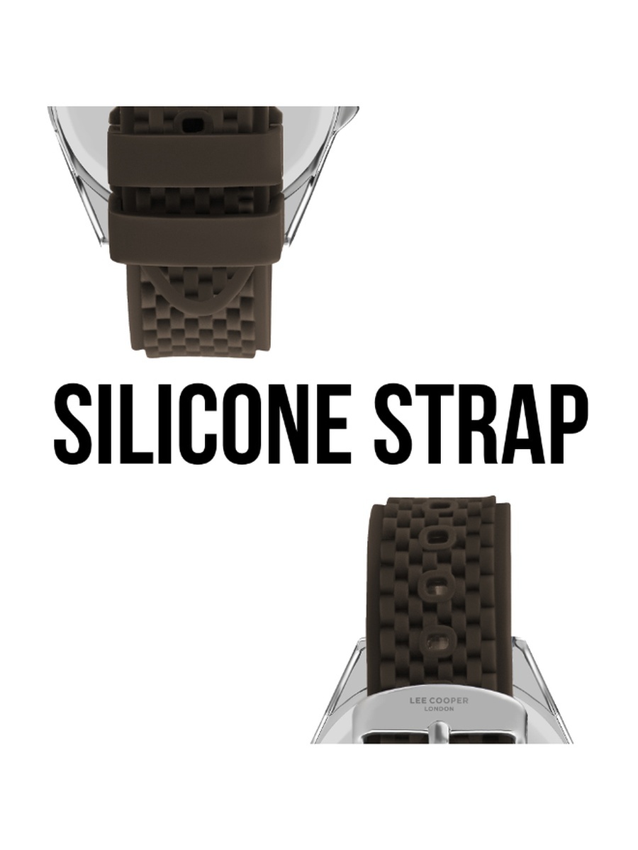 Men 2315 Movement Watch, Analog Display and Silicone Strap - LC07361.342, DARK Brown