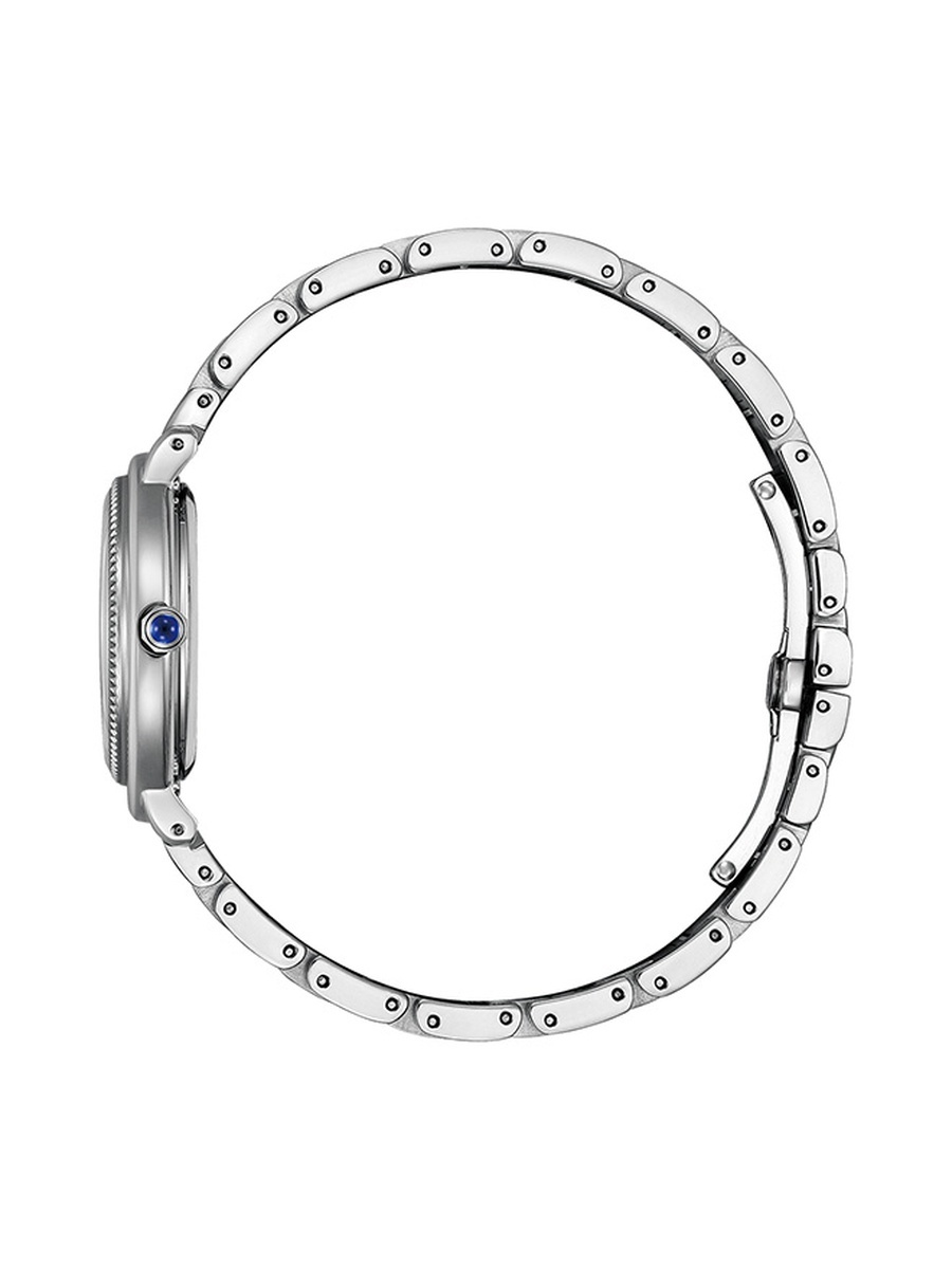 L Women Eco-Drive Light Powered Movement Watch, Analog Display and Stainless Steel Strap - EM1100-84D, Silver