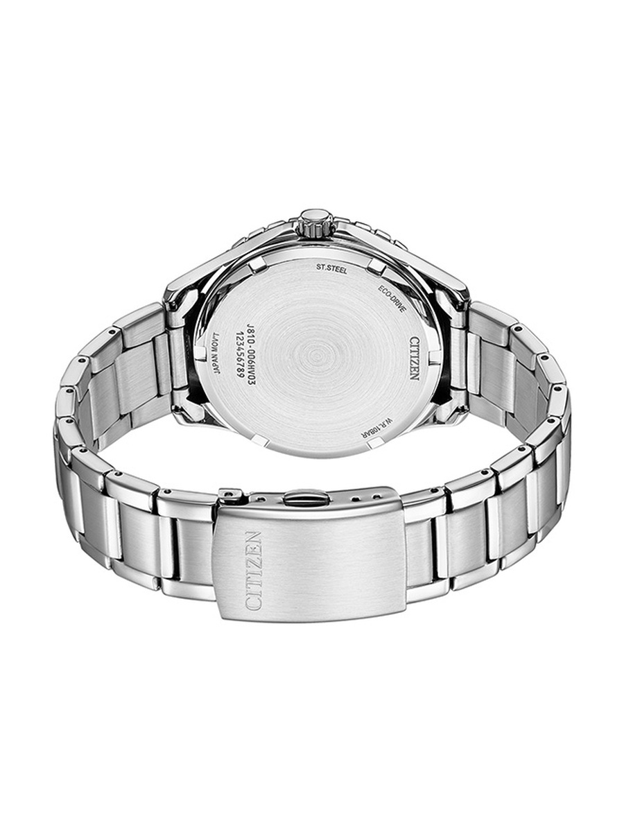 Women Eco-Drive Light Powered Movement Watch, Analog Display and Stainless Steel Strap - FE6170-88D, Silver