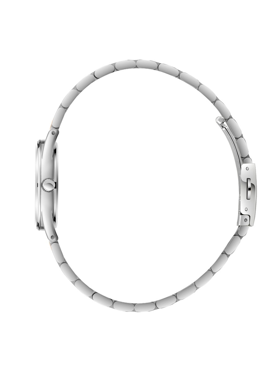 Women VJ20C1 Movement Watch, Analog Display and Metal Strap - LC08265.520, Silver/Rose Gold