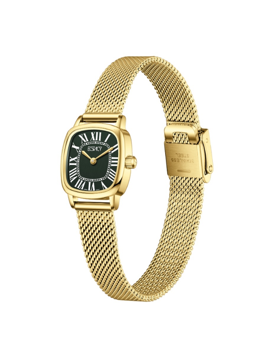Women VJ20 Movement Watch, Analog Display and Stainless Steel Strap - E25502-GMGG, Gold