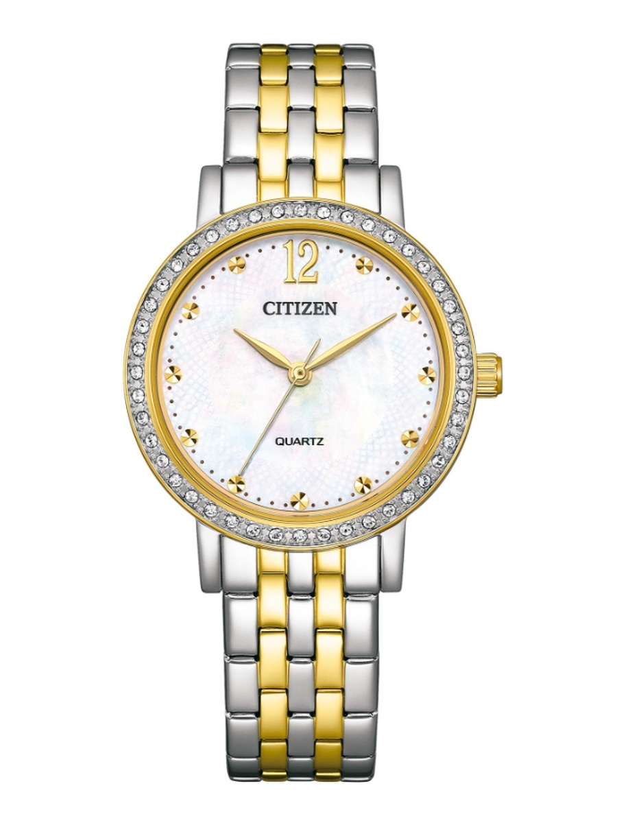 L May Bells Mini Women Quartz Movement Analog Watch with Stainless Steel Two-Tone Gold Plating Strap - EL3104-54D