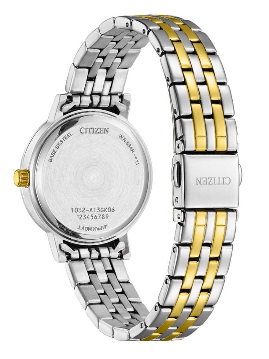 L May Bells Mini Women Quartz Movement Analog Watch with Stainless Steel Two-Tone Gold Plating Strap - EL3104-54D