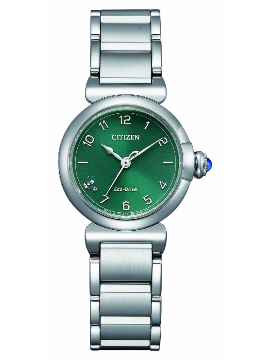 L Standard Women Eco-Drive Light Powered Movement Analog Display Watch with Stainless Steel Strap - EM1130-83X, Silver