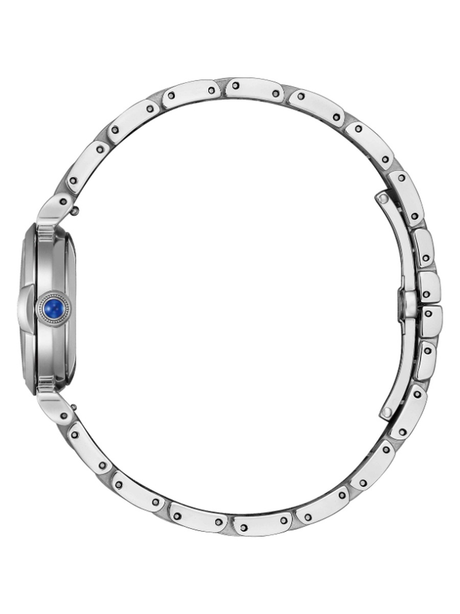 L Standard Women Eco-Drive Light Powered Movement Analog Display Watch with Stainless Steel Strap - EM1130-83X, Silver