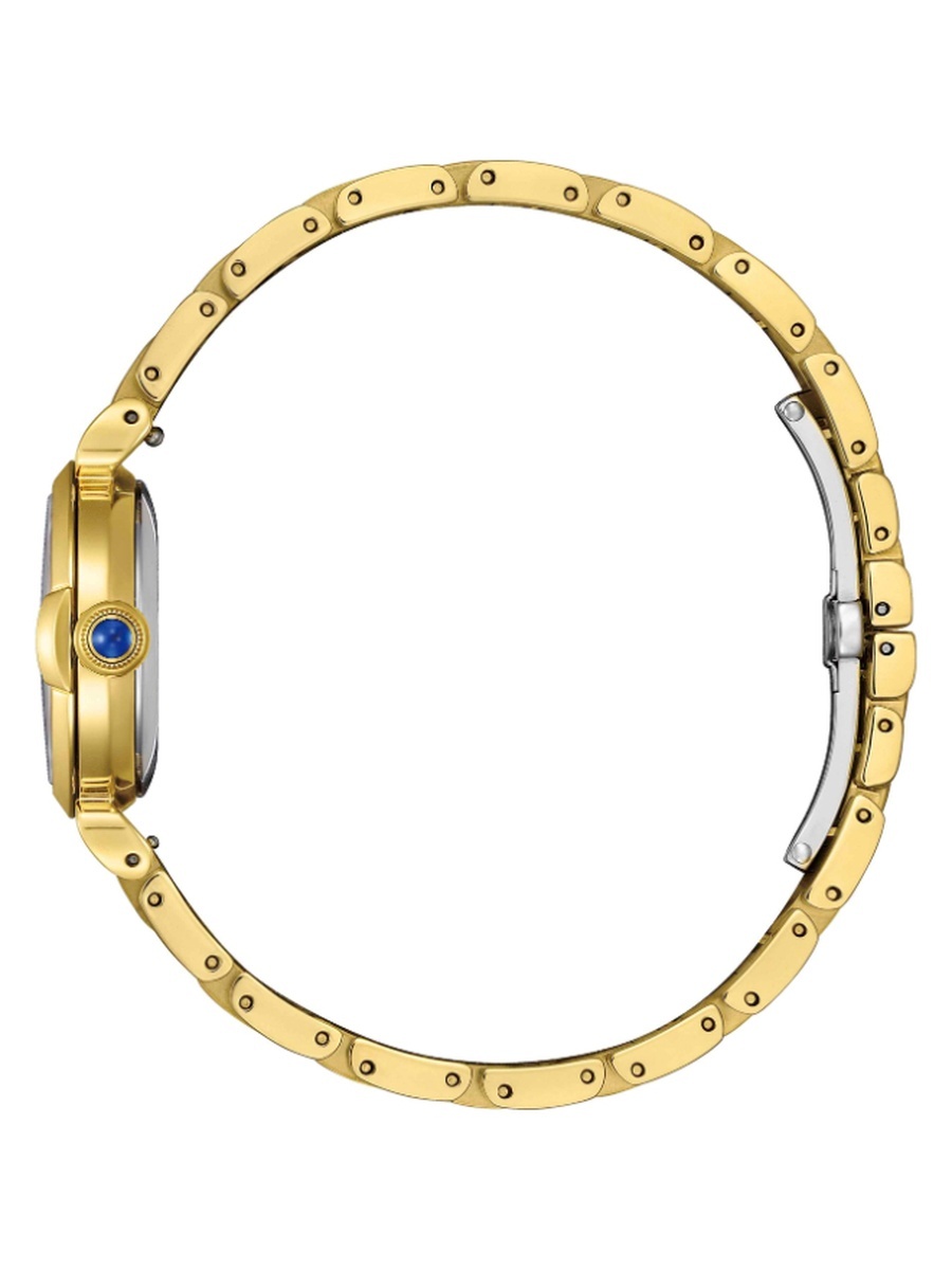 L Standard Women Eco-Drive Light Powered Movement Analog Display Watch with Gold Plating Stainless Steel Strap - EM1132-88H, Gold