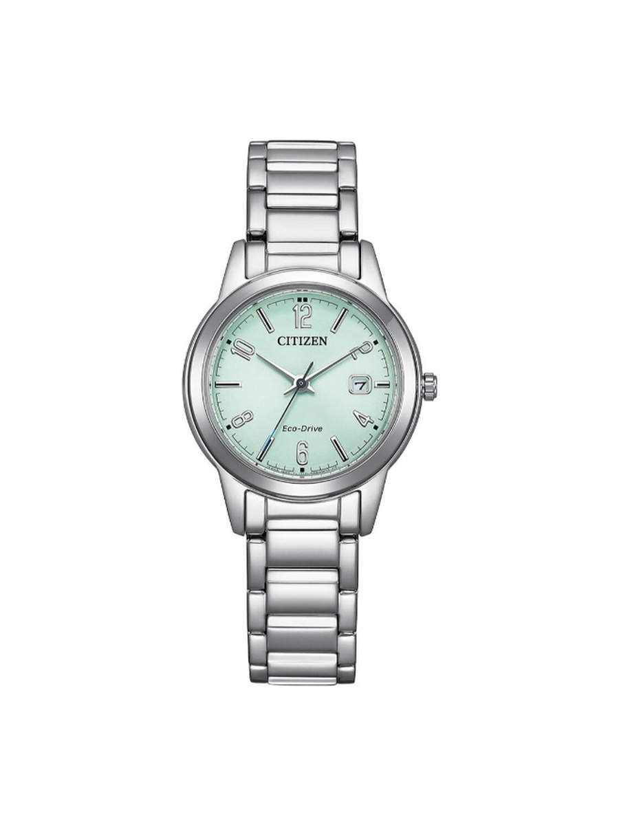 Women Eco-Drive Light Powered Movement Analog Display Watch with Stainless Steel Strap - FE1241-71X, Silver