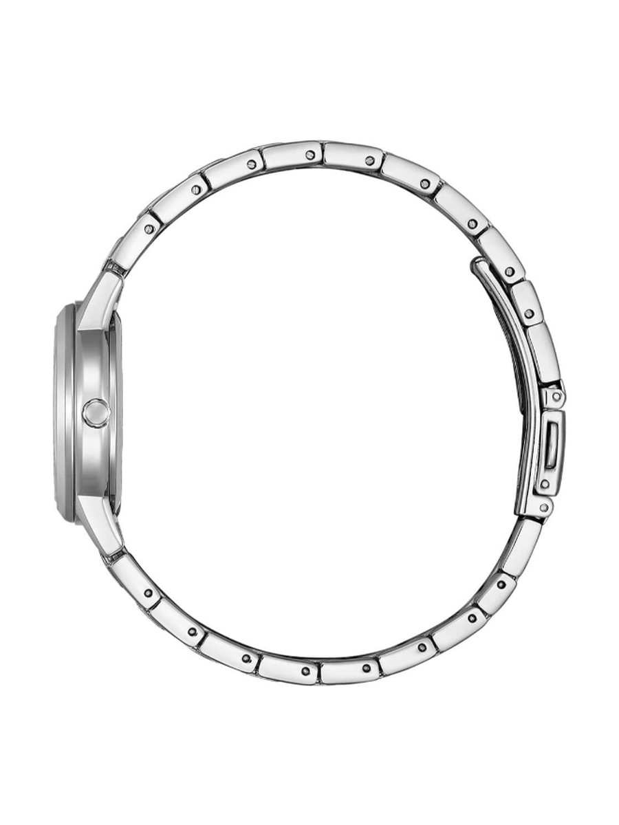 Women Eco-Drive Light Powered Movement Analog Display Watch with Stainless Steel Strap - FE1241-71X, Silver