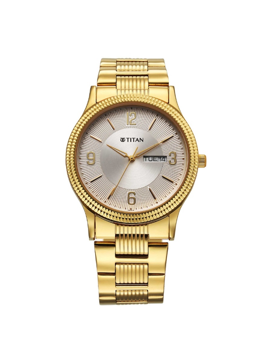 Men Analog Display Quartz Movement Watch with Stainless Steel Strap - 1650YM11, Gold