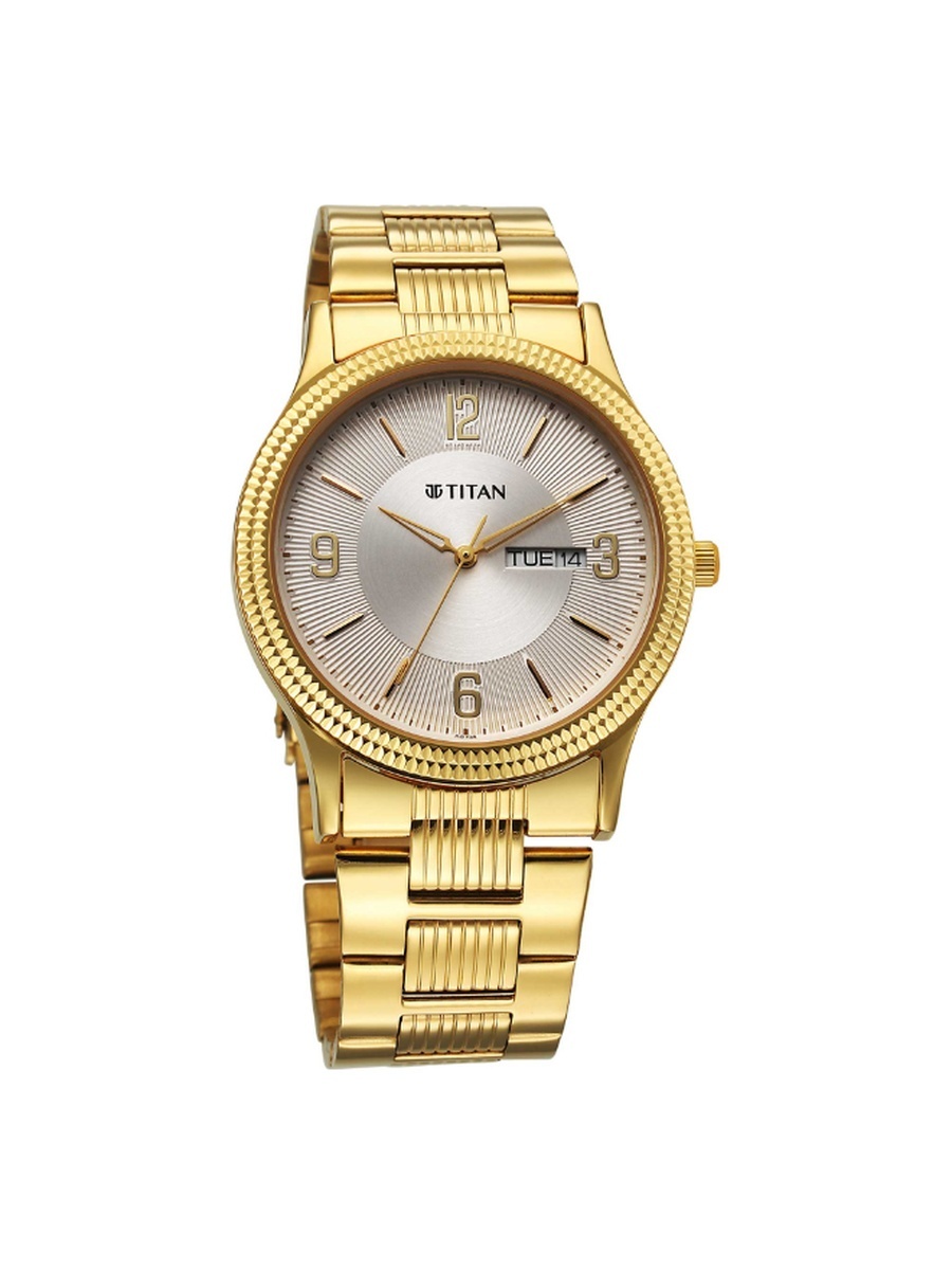 Men Analog Display Quartz Movement Watch with Stainless Steel Strap - 1650YM11, Gold