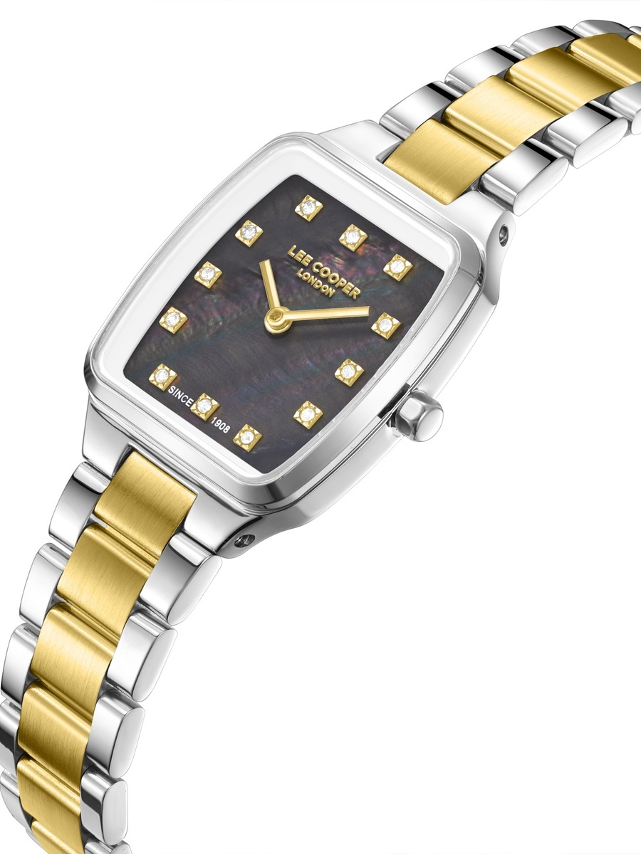 Women VJ20C1 Movement Watch, Analog Display and Metal Strap - LC08266.250, Silver/Gold