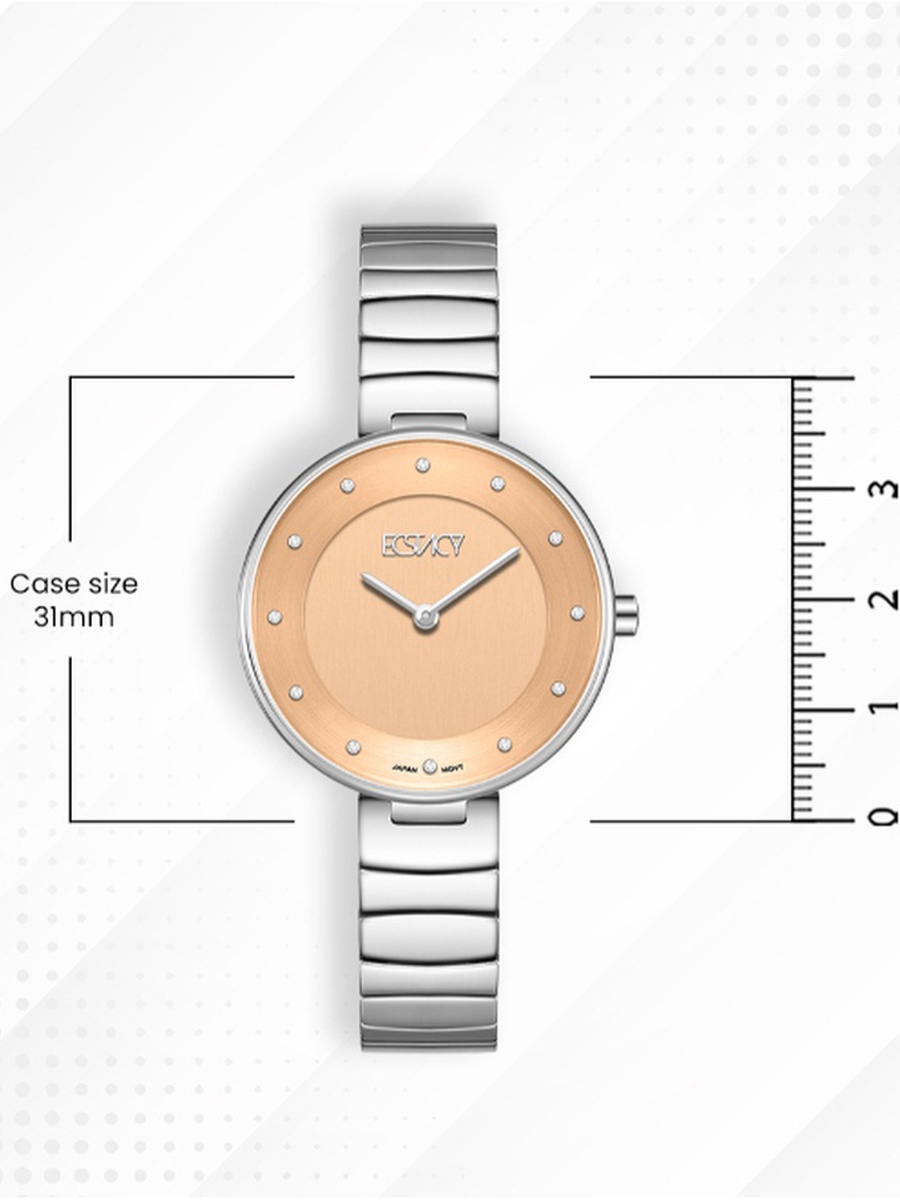 Women 2025 Movement Watch, Analog Display and Stainless Steel Strap - E25504-SBSO, Silver