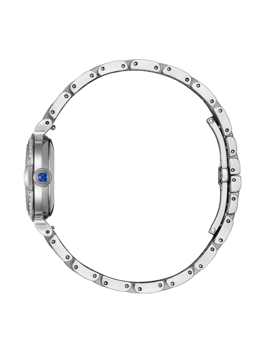 L May Bells Mini Women Eco-Drive Light Powered Movement Analog Display Watch with Stainless Steel Strap - EM1120-87L, Silver