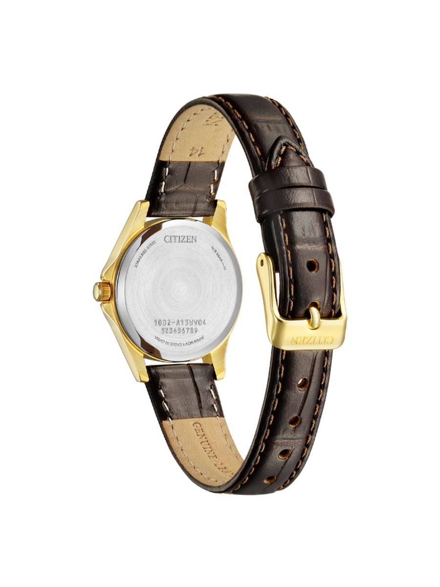 Women Automatic Movement Watch with Automatic Display and Leather Strap - EQ0612-07A, Brown