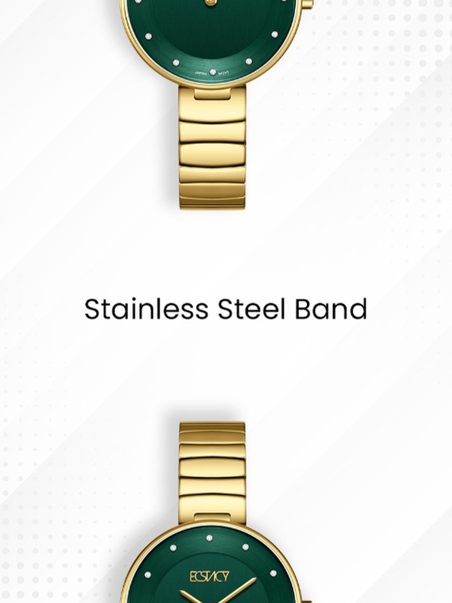 Women 2025 Movement Watch, Analog Display and Stainless Steel Strap - E25504-GBGG, Gold