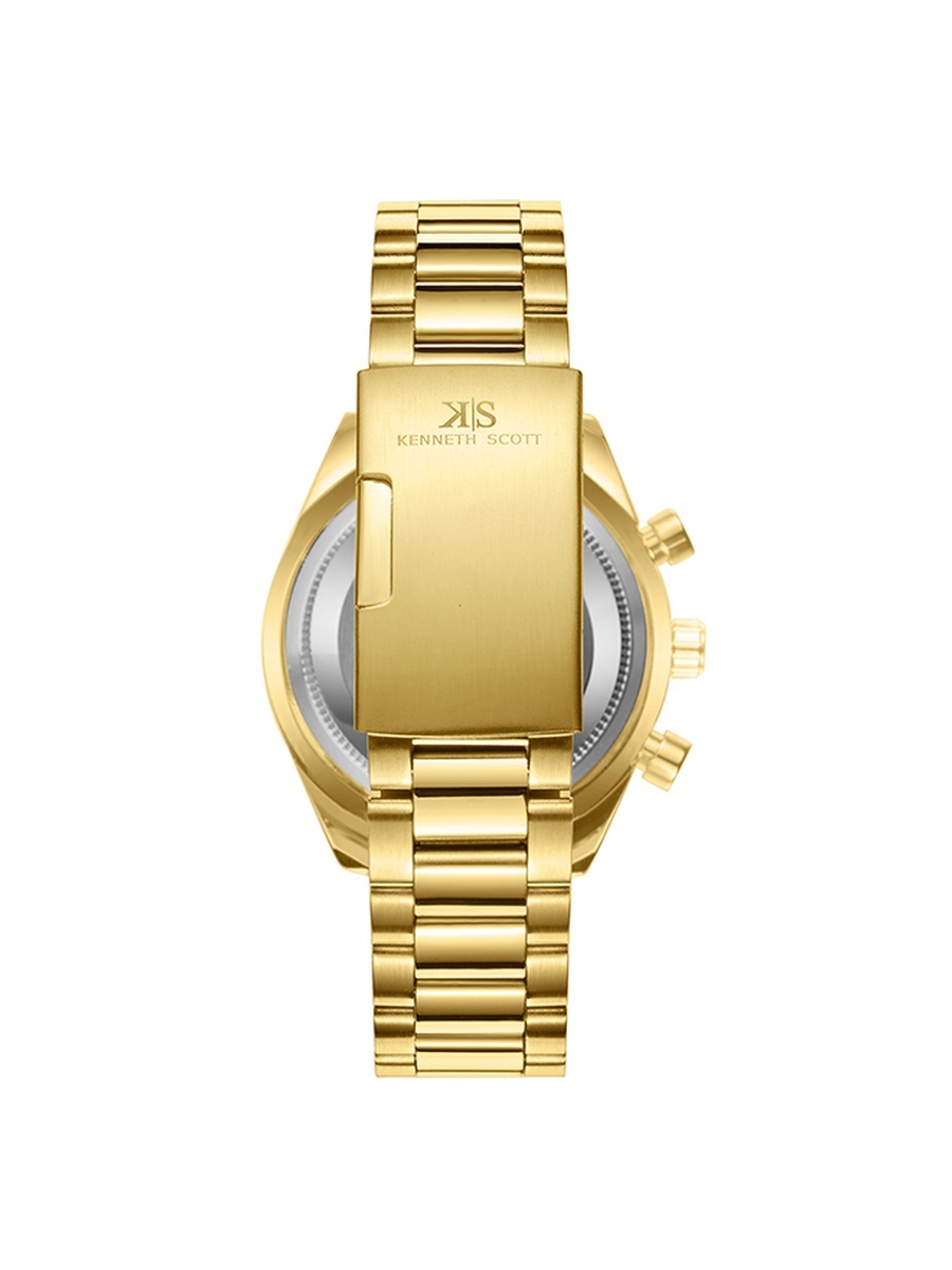 Men LD53 Movement Watch with Chrono Multi Function Display and Stainless Steel Strap - K23150-GBGC, Gold