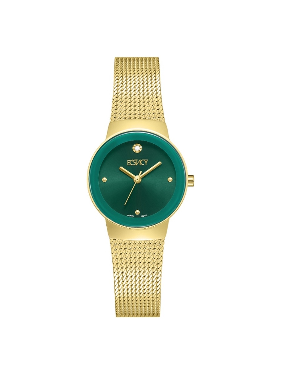 Women VJ21 Movement Watch, Analog Display and Stainless Steel Strap - E25505-GMGG, Gold