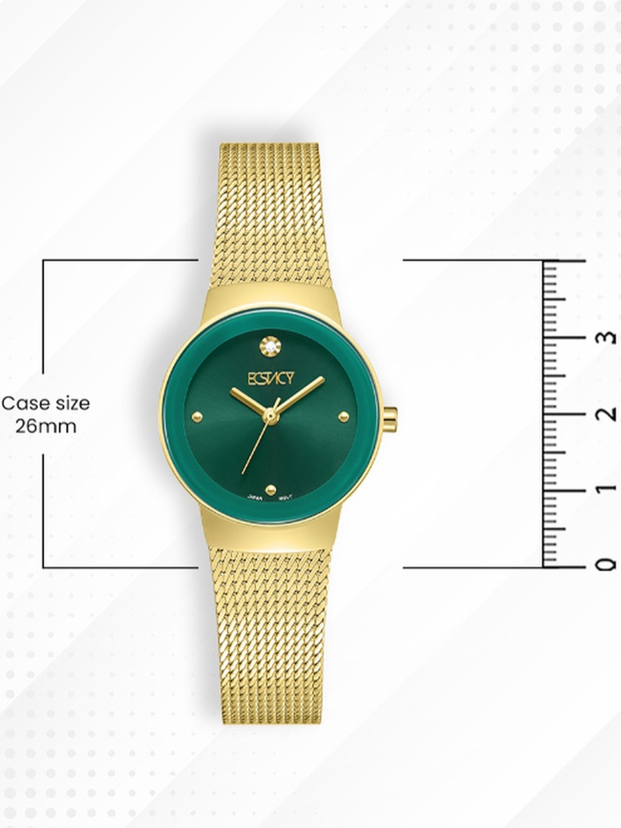 Women VJ21 Movement Watch, Analog Display and Stainless Steel Strap - E25505-GMGG, Gold