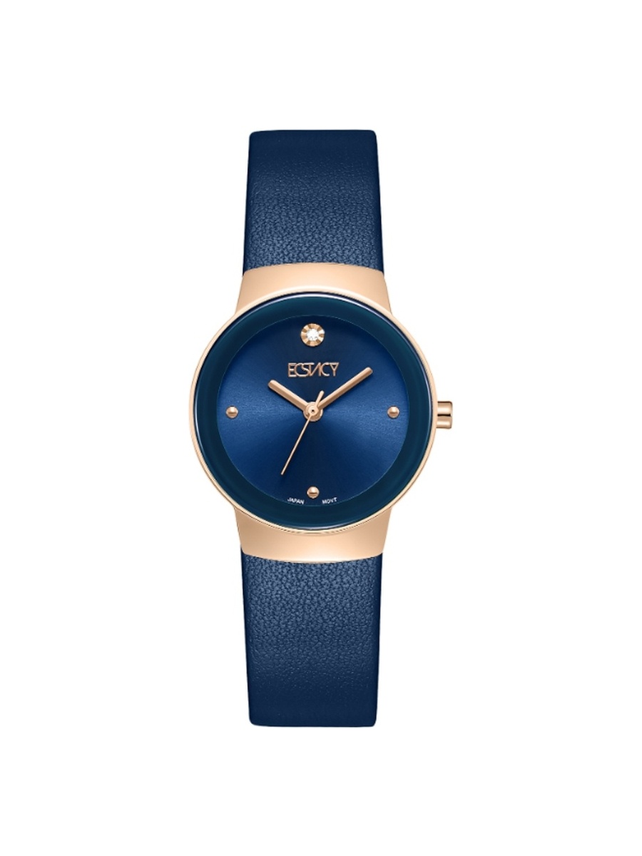 Women VJ21 Analog Display Movement Watch with Genuine Leather Strap - E25505-RLNN, Blue