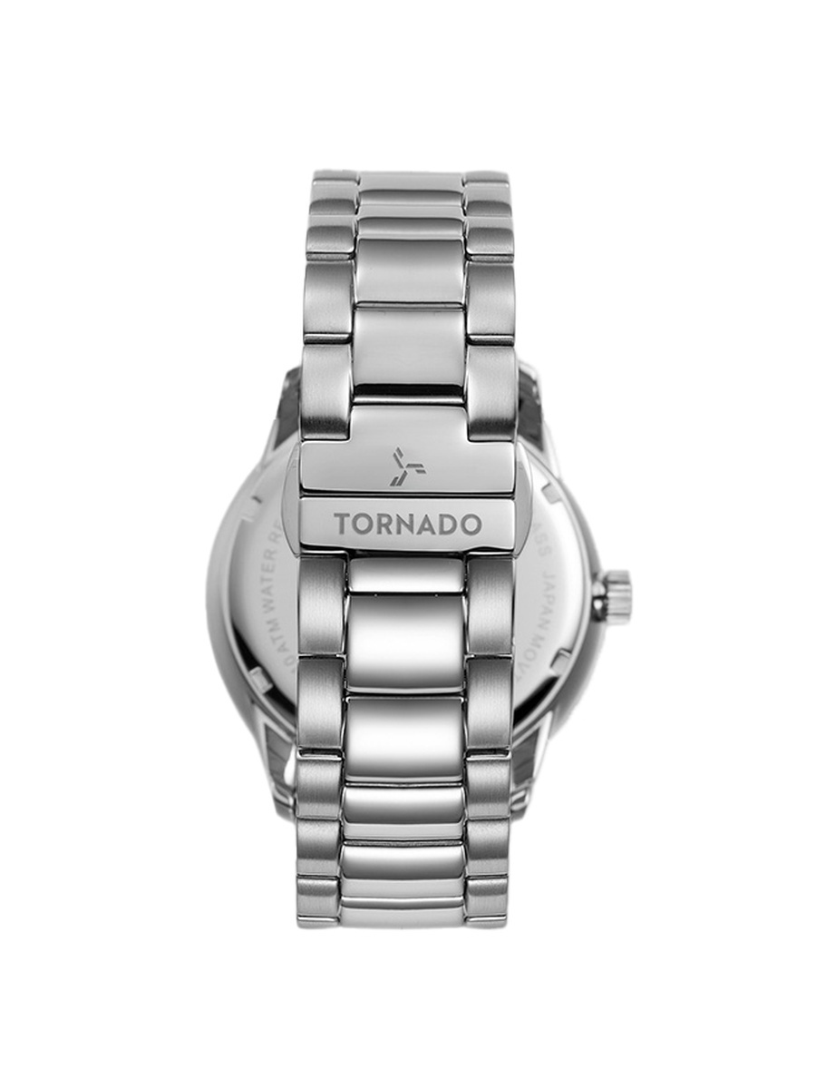 Men Miyota 2305 Movement Watch with Analog Display and Solid Stainless Steel Brushed Strap - T23001-SBSG, Silver
