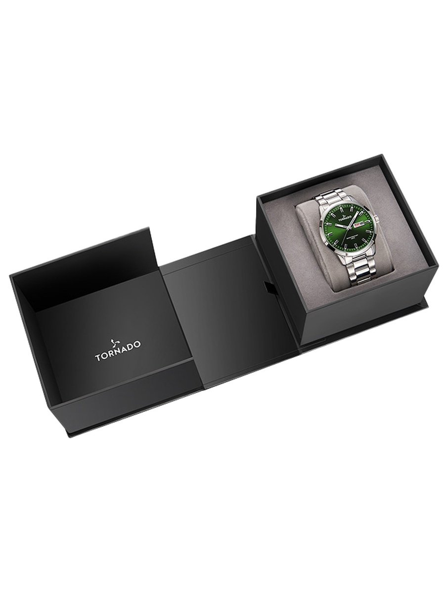 Men Miyota 2305 Movement Watch with Analog Display and Solid Stainless Steel Brushed Strap - T23001-SBSG, Silver