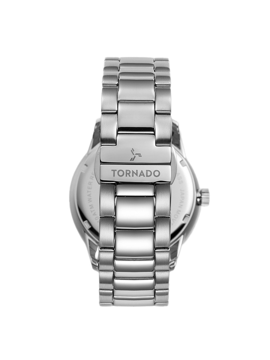 Men Miyota 2305 Movement Watch with Analog Display and Solid Stainless Steel Brushed Strap - T23001-SBSH, Silver